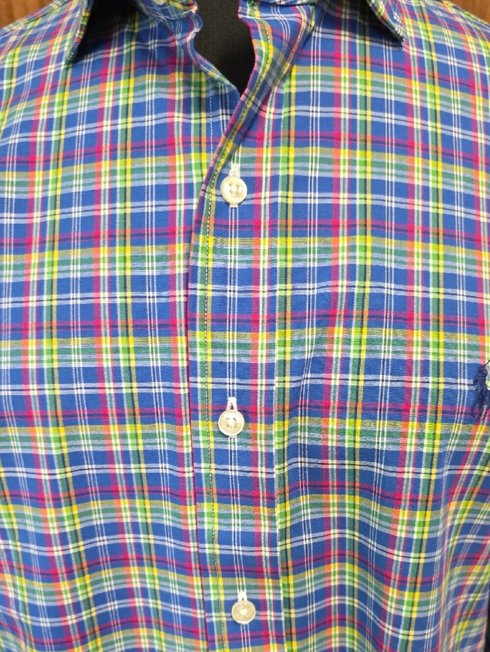 Ralph Lauren Multicolor Plaid Button-Down Shirt (Blue, Green, Yellow, Pink) - M - Picture 9 of 9
